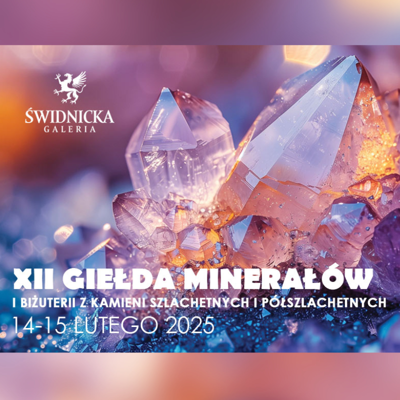 Kryształy na wystawie Giełda Minerałów w Świdnicy.
