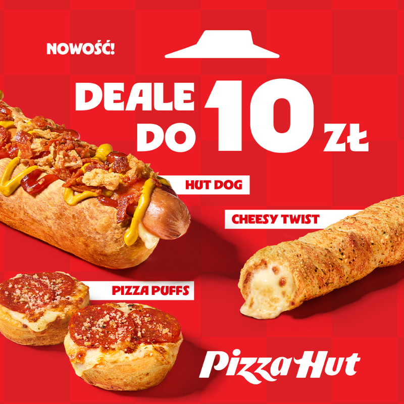 Promocja Pizza Hut: dania do 10 zł, w tym hot dog i cheesy twist.