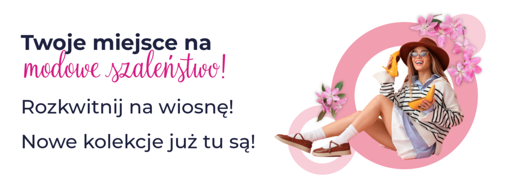 Kobieta w wiosennej stylizacji z kwiatami i bananami.