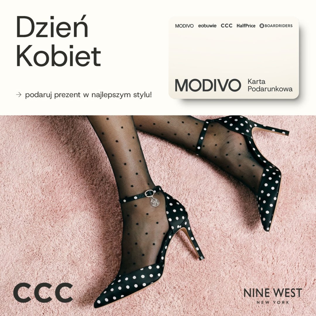 Eleganckie buty na obcasie w kropki na Dzień Kobiet.