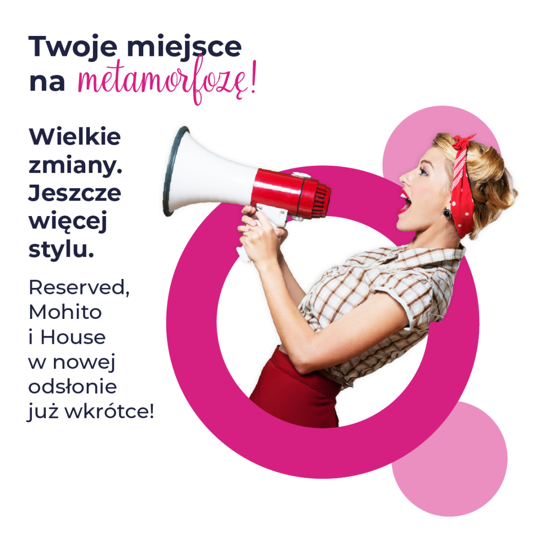 Kobieta z megafonem, zapowiedź zmian w modzie.