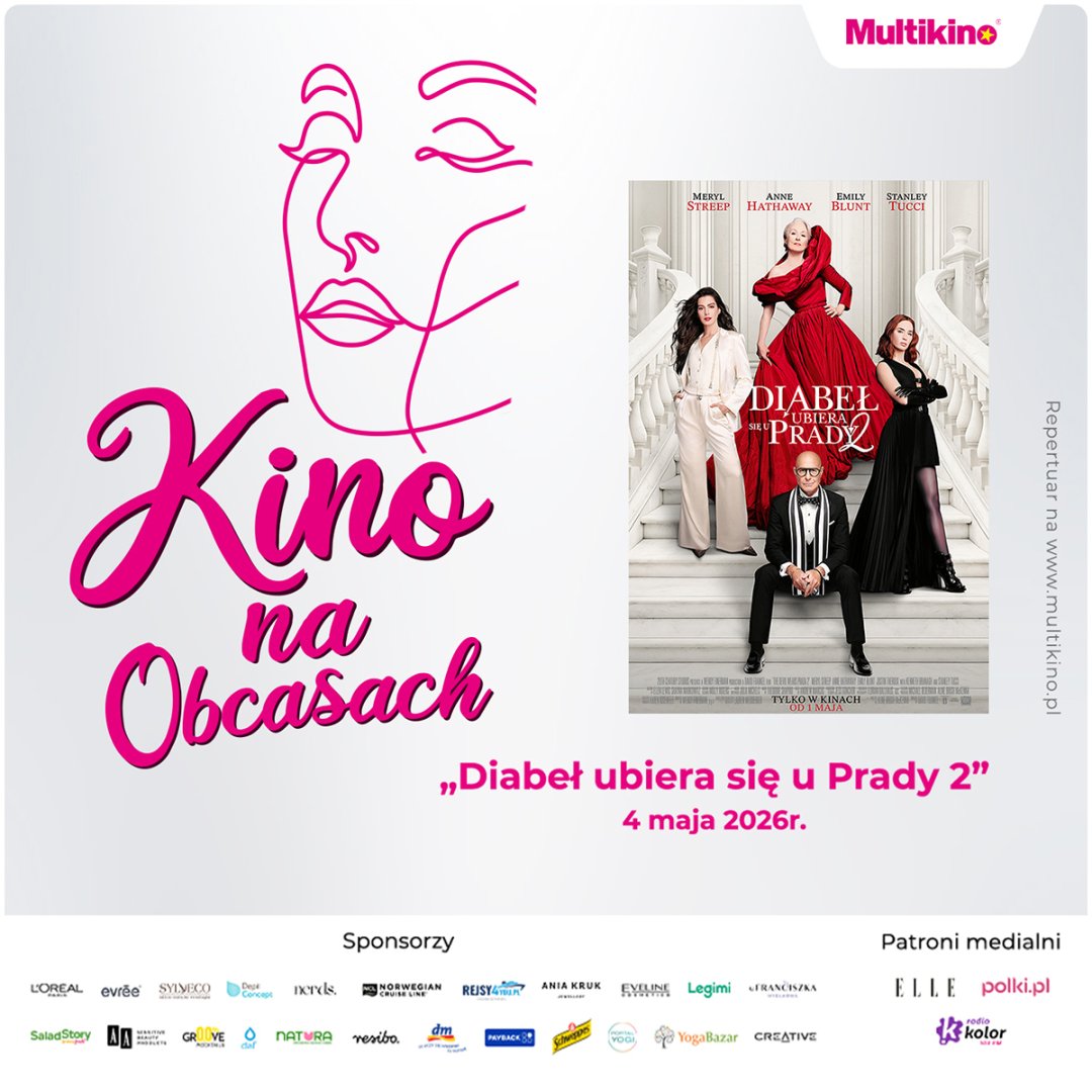 Plakat wydarzenia Kino na Obcasach z filmem Diabeł ubiera się u Prady 2.