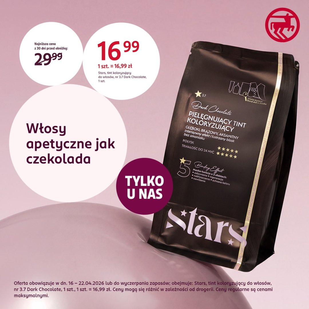 Opakowanie farby do włosów Stars na różowym tle.