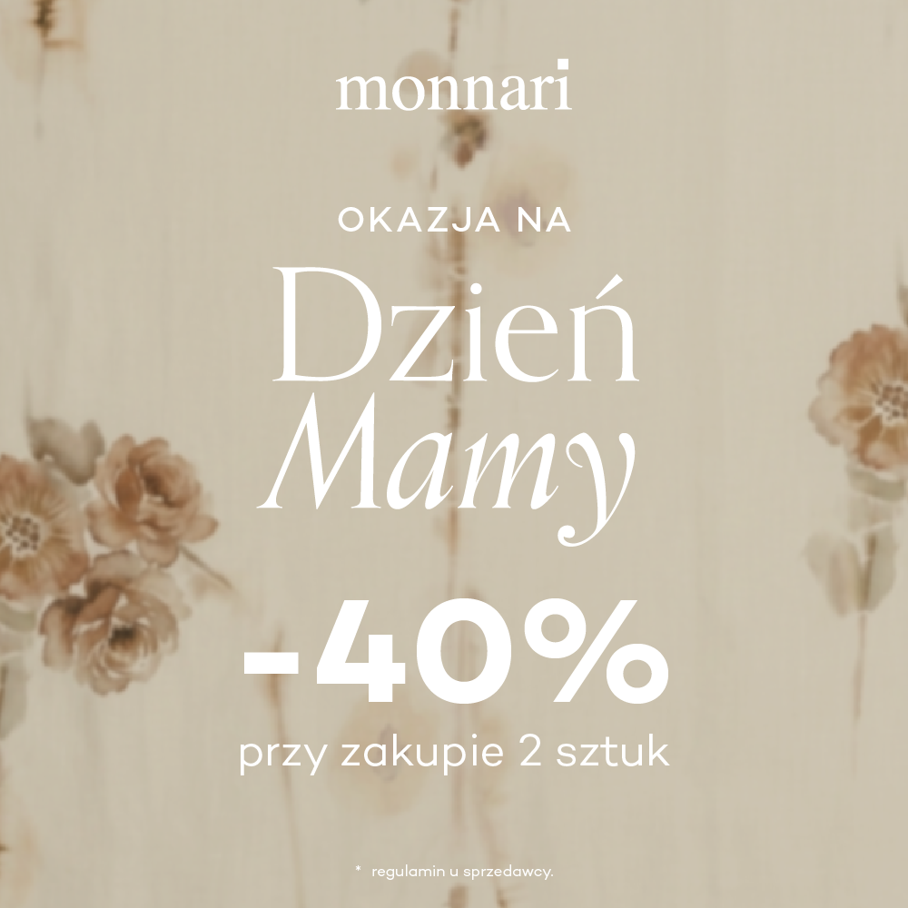 Promocja na Dzień Matki, zniżka 40% przy zakupie dwóch sztuk.