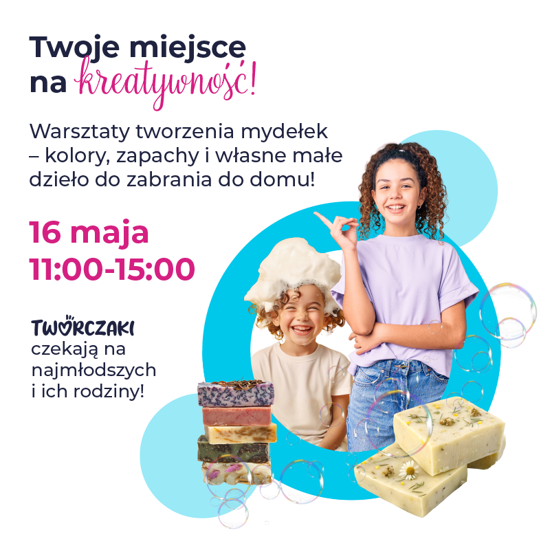 Dzieci uśmiechają się na warsztatach tworzenia mydełek.