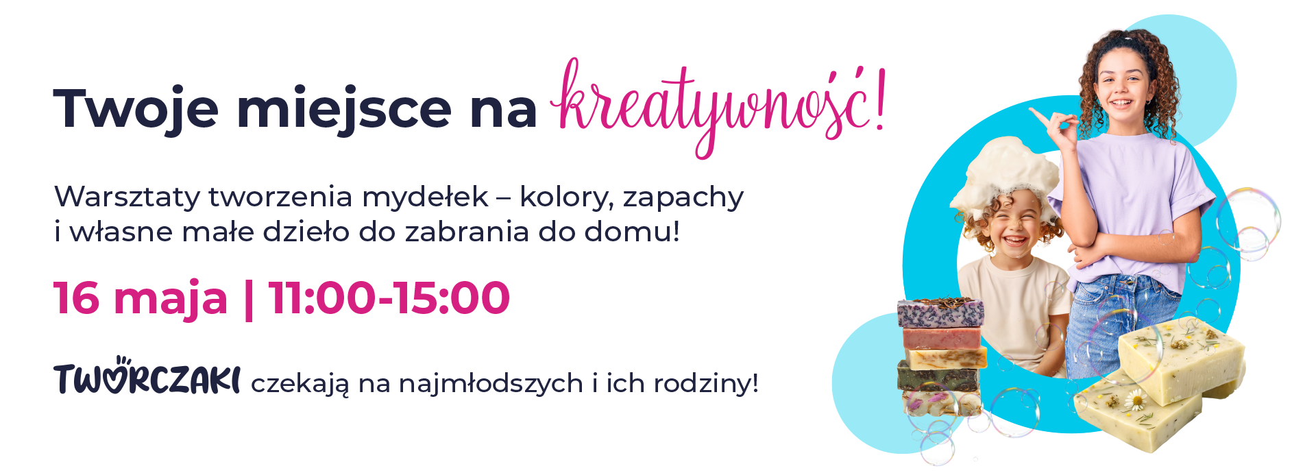 Dzieci uczestniczące w warsztatach tworzenia mydełek.