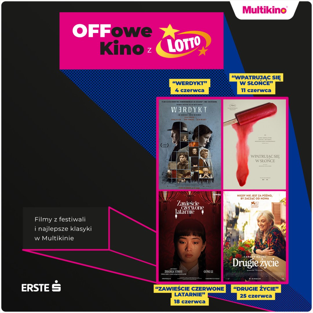 Plakat promujący cykl filmowy OFFowe Kino z Lotto w Multikinie.