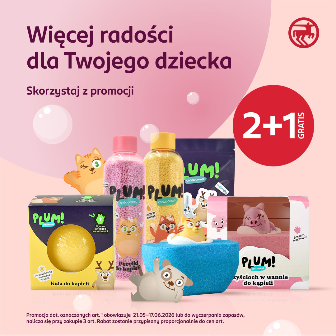Zestaw kąpielowy dla dzieci z promocją 2+1 gratis.