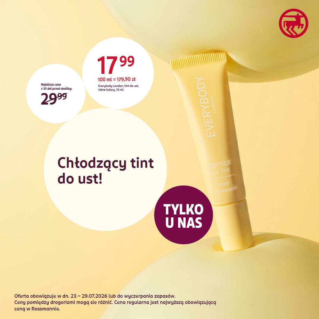 Chłodzący tint do ust w promocji w Rossmann.
