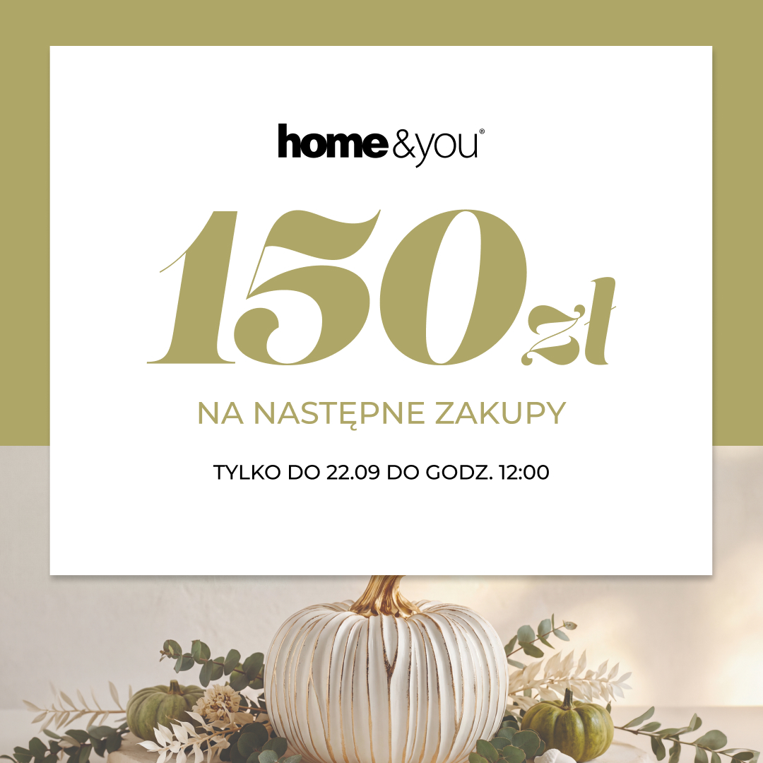 Grafika promocyjna z rabatem 150 zł na następne zakupy.