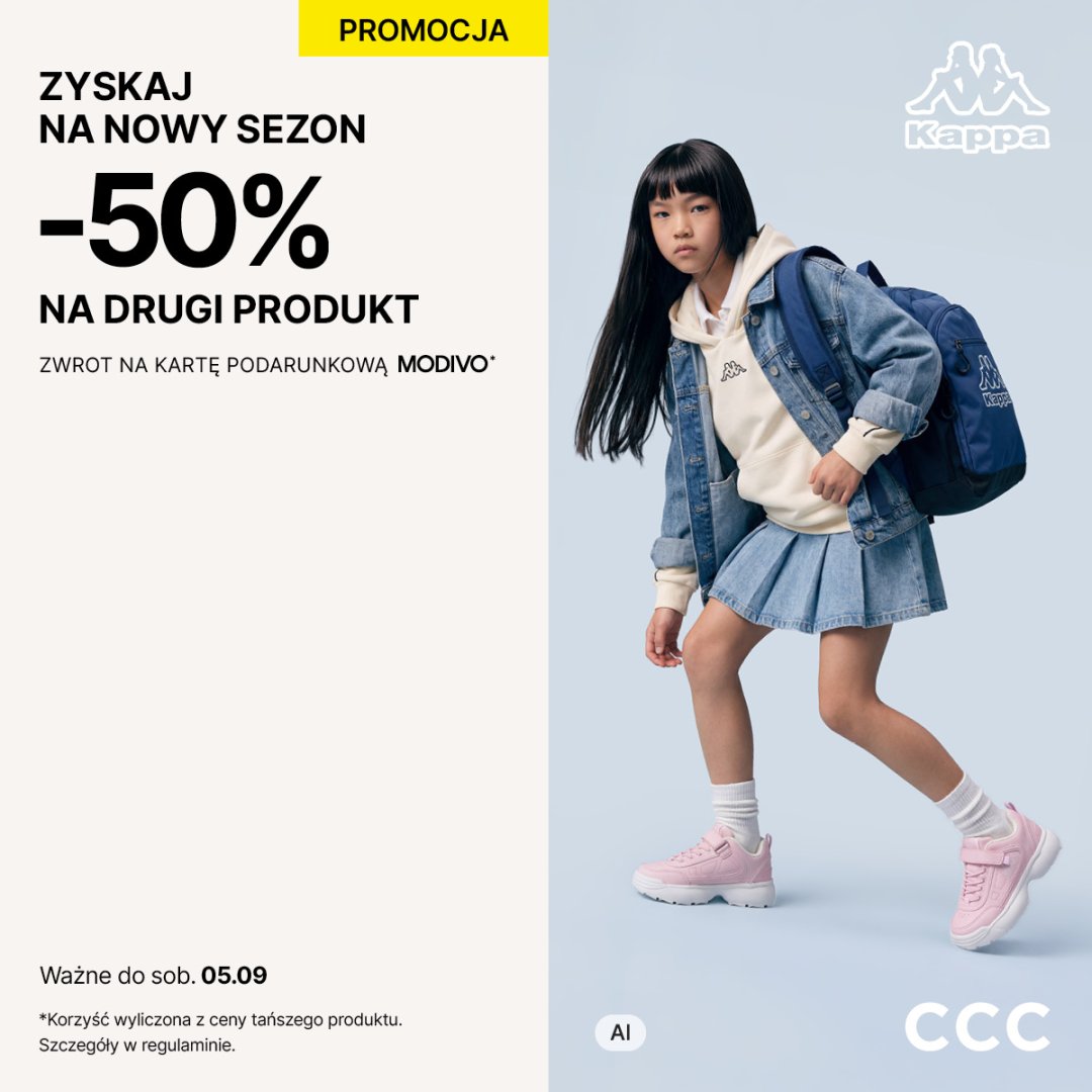 Dziewczyna w sportowym stroju, promocja Kappa w CCC.