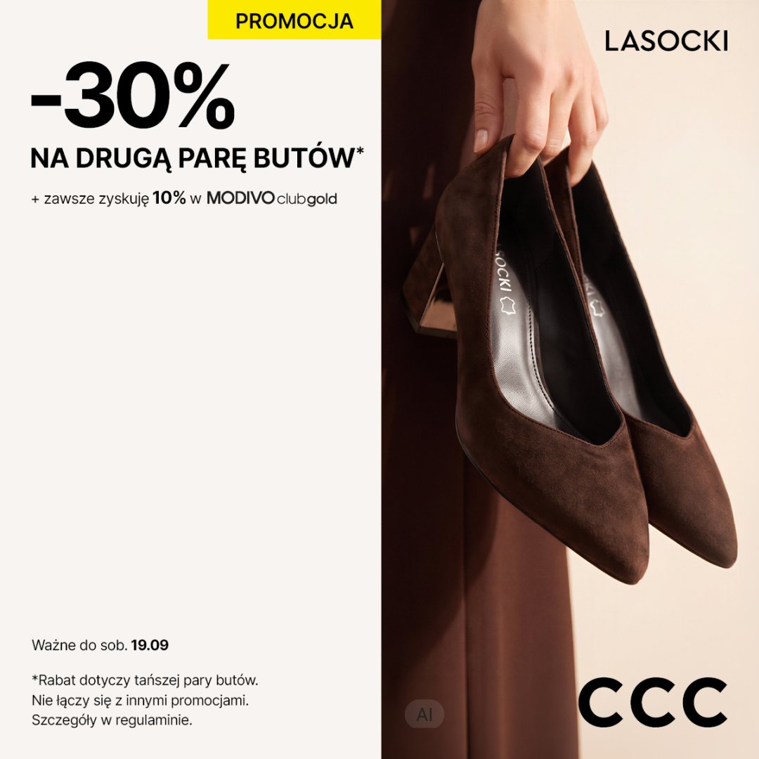 Brązowe buty Lasocki w promocji w CCC.