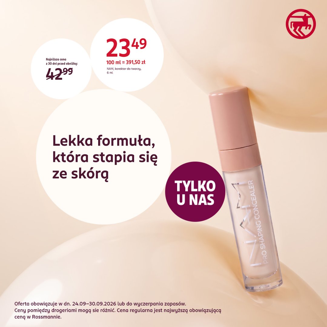 Korektor z lekką formułą, który stapia się ze skórą.
