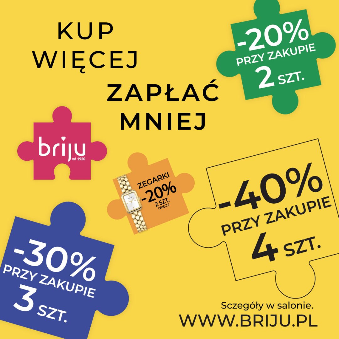 Kolorowe puzzle z promocjami na zakupy w Briju.