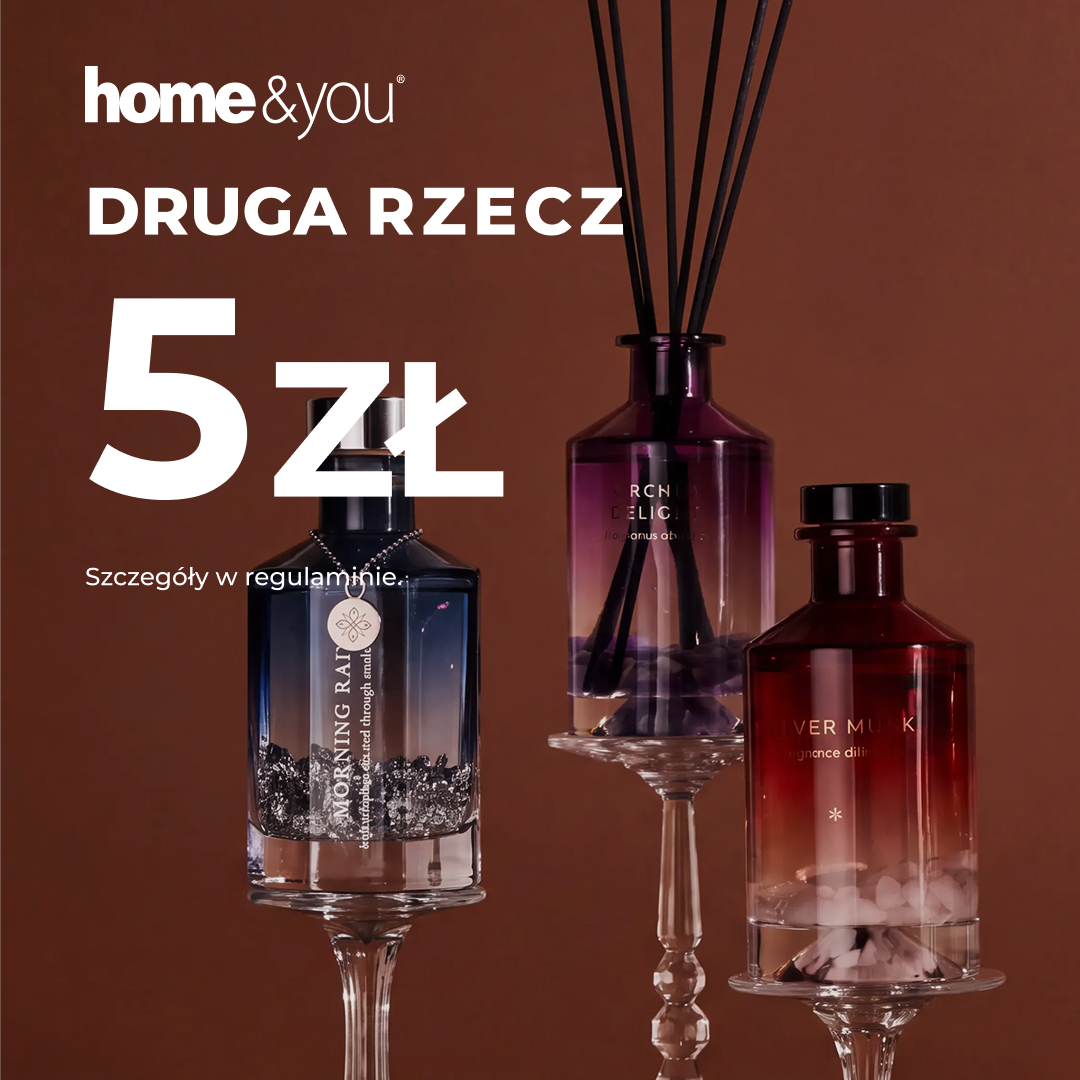 Trzy dyfuzory zapachowe na szklanych stojakach, promocja druga rzecz za 5 zł.