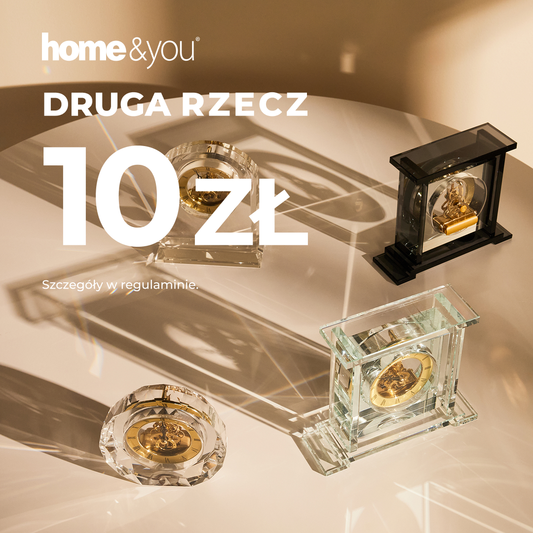Promocja zegarów, druga rzecz za 10 zł w sklepie Home&You.